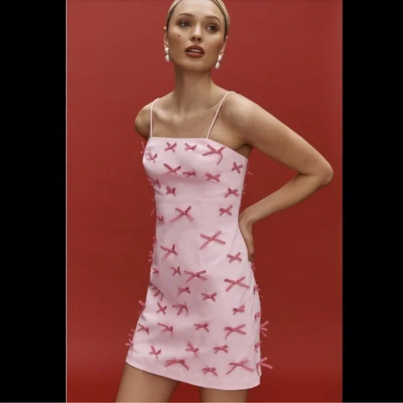 Anthropologie exclusive NWT exclusive Sz 4 or Sz 8 adorable 3D bow lined dress - Picture 1 of 16